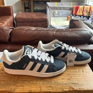 Adidas Men's denim blue and White Sneakers